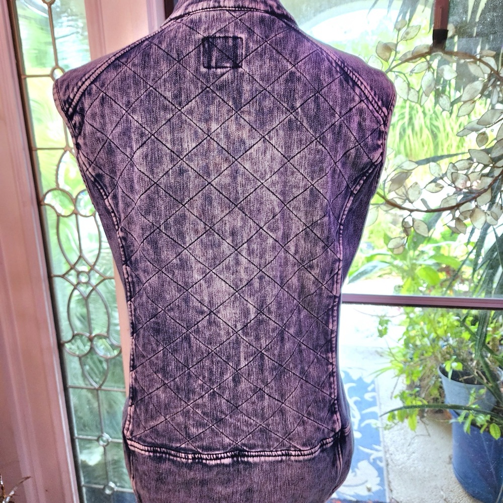 Liverpool Denim-Look Lined Vest Washed Blue L - Picture 4 of 9